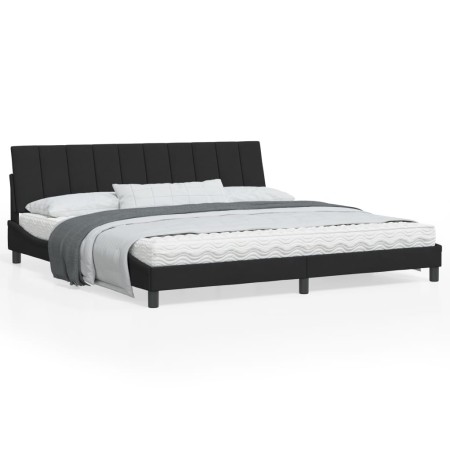 vidaXL Bettgestell mit LED Schwarz 200x200 cm Samt
