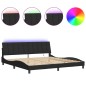 vidaXL Bettgestell mit LED Schwarz 200x200 cm Samt vidaXL Bettgestell mit LED Schwarz 200x200 cm Samt