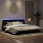 vidaXL Bettgestell mit LED Schwarz 200x200 cm Samt vidaXL Bettgestell mit LED Schwarz 200x200 cm Samt