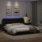 vidaXL Bettgestell mit LED Schwarz und Weiß 180x200 cm Kunstleder vidaXL Bettgestell mit LED Schwarz und Weiß 180x200 cm Kunstleder