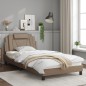 vidaXL Bettgestell mit Kopfteil Cappuccino-Braun 100x200 cm Kunstleder vidaXL Bettgestell mit Kopfteil Cappuccino-Braun 100x200 cm Kunstleder