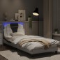 vidaXL Bettgestell mit LED Weiß und Schwarz 80x200 cm Kunstleder vidaXL Bettgestell mit LED Weiß und Schwarz 80x200 cm Kunstleder