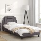 vidaXL Bettgestell mit LED Grau 90x190 cm Kunstleder vidaXL Bettgestell mit LED Grau 90x190 cm Kunstleder