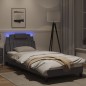 vidaXL Bettgestell mit LED Grau 90x190 cm Kunstleder vidaXL Bettgestell mit LED Grau 90x190 cm Kunstleder