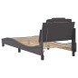 vidaXL Bettgestell mit LED Grau 90x190 cm Kunstleder vidaXL Bettgestell mit LED Grau 90x190 cm Kunstleder
