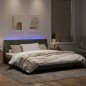 vidaXL Bettgestell mit LED-Leuchten Hellgrau 180x200 cm Samt vidaXL Bettgestell mit LED-Leuchten Hellgrau 180x200 cm Samt