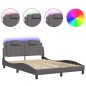 vidaXL Bettgestell mit LED Grau 120x200 cm Kunstleder vidaXL Bettgestell mit LED Grau 120x200 cm Kunstleder