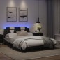 vidaXL Bettgestell mit LED Schwarz und Weiß 120x200 cm Kunstleder vidaXL Bettgestell mit LED Schwarz und Weiß 120x200 cm Kunstleder