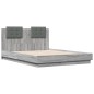 vidaXL Bettgestell mit Kopfteil Grau Sonoma 135x190 cm Holzwerkstoff vidaXL Bettgestell mit Kopfteil Grau Sonoma 135x190 cm Holzwerkstoff