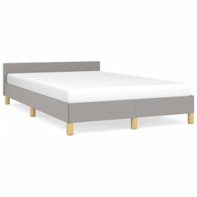 vidaXL Bettgestell mit Kopfteil Hellgrau 120x190 cm Stoff