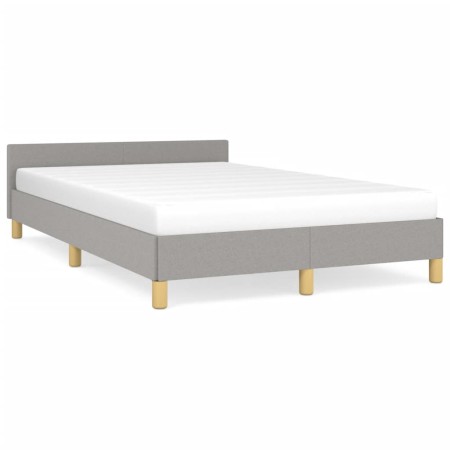 vidaXL Bettgestell mit Kopfteil Hellgrau 120x190 cm Stoff