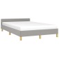 vidaXL Bettgestell mit Kopfteil Hellgrau 120x190 cm Stoff vidaXL Bettgestell mit Kopfteil Hellgrau 120x190 cm Stoff