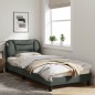vidaXL Bettgestell mit LED Dunkelgrau 90x190 cm Stoff vidaXL Bettgestell mit LED Dunkelgrau 90x190 cm Stoff