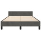 vidaXL Bettgestell mit Kopfteil Dunkelgrau 120x190 cm Samt vidaXL Bettgestell mit Kopfteil Dunkelgrau 120x190 cm Samt