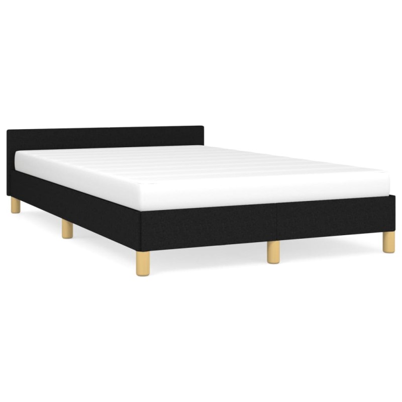 vidaXL Bettgestell mit Kopfteil Schwarz 120x190 cm Stoff vidaXL Bettgestell mit Kopfteil Schwarz 120x190 cm Stoff