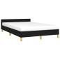 vidaXL Bettgestell mit Kopfteil Schwarz 120x190 cm Stoff vidaXL Bettgestell mit Kopfteil Schwarz 120x190 cm Stoff