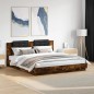 vidaXL Bettgestell mit Kopfteil Räuchereiche 200x200 cm Holzwerkstoff vidaXL Bettgestell mit Kopfteil Räuchereiche 200x200 cm Holzwerkstoff