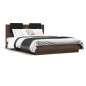 vidaXL Bettgestell mit Kopfteil Braun Eichen-Optik 140x200 cm vidaXL Bettgestell mit Kopfteil Braun Eichen-Optik 140x200 cm