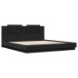 vidaXL Bettgestell mit Kopfteil Schwarz 160x200 cm Holzwerkstoff vidaXL Bettgestell mit Kopfteil Schwarz 160x200 cm Holzwerkstoff