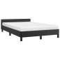 vidaXL Bettgestell mit Kopfteil Schwarz 120x190 cm Kunstleder vidaXL Bettgestell mit Kopfteil Schwarz 120x190 cm Kunstleder