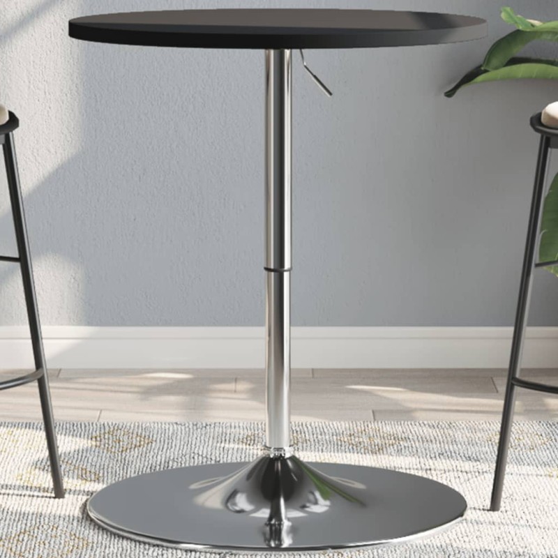 vidaXL Bartisch Schwarz 60x60x90 cm Holzwerkstoff Verchromter Stahl vidaXL Bartisch Schwarz 60x60x90 cm Holzwerkstoff Verchromter Stahl