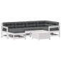 vidaXL 7-tlg. Garten-Lounge-Set mit Kissen Weiß Massivholz Kiefer vidaXL 7-tlg. Garten-Lounge-Set mit Kissen Weiß Massivholz Kiefer