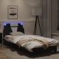 vidaXL Bettgestell mit LED Schwarz und Weiß 90x190 cm Kunstleder vidaXL Bettgestell mit LED Schwarz und Weiß 90x190 cm Kunstleder