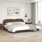 vidaXL Bettgestell mit LED Braun 200x200 cm Kunstleder vidaXL Bettgestell mit LED Braun 200x200 cm Kunstleder