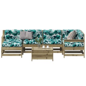vidaXL 7-tlg. Garten-Lounge-Set mit Kissen Imprägniertes Kiefernholz
