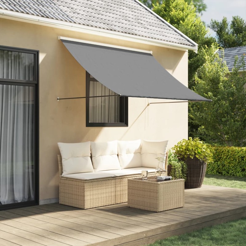 vidaXL Markise Einziehbar Anthrazit 200x150 cm Stoff und Stahl vidaXL Markise Einziehbar Anthrazit 200x150 cm Stoff und Stahl