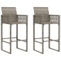 vidaXL Garten-Barhocker 2 Stk. Grau Poly Rattan vidaXL Garten-Barhocker 2 Stk. Grau Poly Rattan