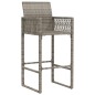 vidaXL Garten-Barhocker 2 Stk. Grau Poly Rattan vidaXL Garten-Barhocker 2 Stk. Grau Poly Rattan