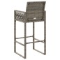 vidaXL Garten-Barhocker 2 Stk. Grau Poly Rattan vidaXL Garten-Barhocker 2 Stk. Grau Poly Rattan