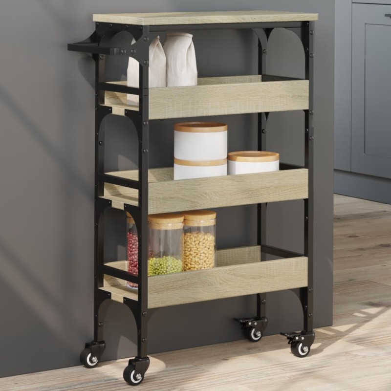 vidaXL Küchenwagen Sonoma-Eiche 53x20x76 cm Holzwerkstoff vidaXL Küchenwagen Sonoma-Eiche 53x20x76 cm Holzwerkstoff