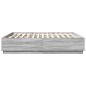 vidaXL Bettgestell mit LED Grau Sonoma 200x200 cm Holzwerkstoff vidaXL Bettgestell mit LED Grau Sonoma 200x200 cm Holzwerkstoff