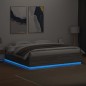 vidaXL Bettgestell mit LED Grau Sonoma 180x200 cm Holzwerkstoff vidaXL Bettgestell mit LED Grau Sonoma 180x200 cm Holzwerkstoff