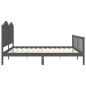 Massivholzbett mit Kopfteil Grau 200x200 cm Massivholzbett mit Kopfteil Grau 200x200 cm