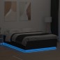 vidaXL Bettgestell mit LED Schwarz 150x200 cm Holzwerkstoff vidaXL Bettgestell mit LED Schwarz 150x200 cm Holzwerkstoff