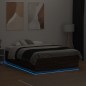 vidaXL Bettgestell mit LED Braun Eichen-Optik 140x190 cm Holzwerkstoff vidaXL Bettgestell mit LED Braun Eichen-Optik 140x190 cm Holzwerkstoff