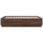 vidaXL Bettgestell mit LED Braun Eichen-Optik 140x190 cm Holzwerkstoff vidaXL Bettgestell mit LED Braun Eichen-Optik 140x190 cm Holzwerkstoff