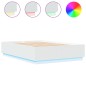 vidaXL Bettgestell mit LED Weiß 120x200 cm Holzwerkstoff vidaXL Bettgestell mit LED Weiß 120x200 cm Holzwerkstoff