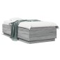 vidaXL Bettgestell mit LED Grau Sonoma 100x200 cm Holzwerkstoff vidaXL Bettgestell mit LED Grau Sonoma 100x200 cm Holzwerkstoff