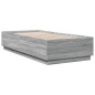 vidaXL Bettgestell mit LED Grau Sonoma 100x200 cm Holzwerkstoff vidaXL Bettgestell mit LED Grau Sonoma 100x200 cm Holzwerkstoff
