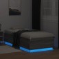 vidaXL Bettgestell mit LED Grau Sonoma 100x200 cm Holzwerkstoff vidaXL Bettgestell mit LED Grau Sonoma 100x200 cm Holzwerkstoff