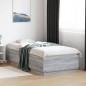 vidaXL Bettgestell mit LED Grau Sonoma 100x200 cm Holzwerkstoff vidaXL Bettgestell mit LED Grau Sonoma 100x200 cm Holzwerkstoff
