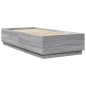 vidaXL Bettgestell mit LED Grau Sonoma 100x200 cm Holzwerkstoff vidaXL Bettgestell mit LED Grau Sonoma 100x200 cm Holzwerkstoff