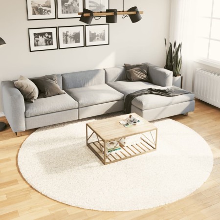 vidaXL Teppich OVIEDO Kurzflor Beige Ø 240 cm