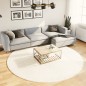 vidaXL Teppich OVIEDO Kurzflor Beige Ø 240 cm vidaXL Teppich OVIEDO Kurzflor Beige Ø 240 cm