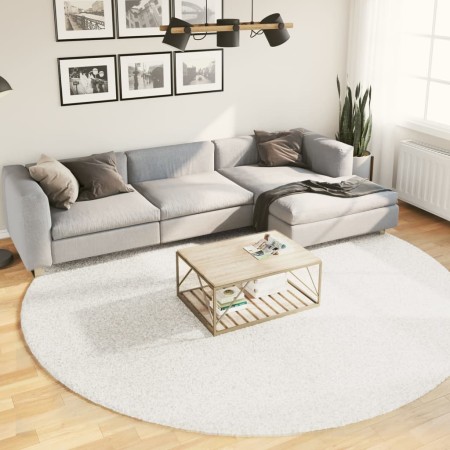vidaXL Teppich OVIEDO Kurzflor Creme Ø 280 cm