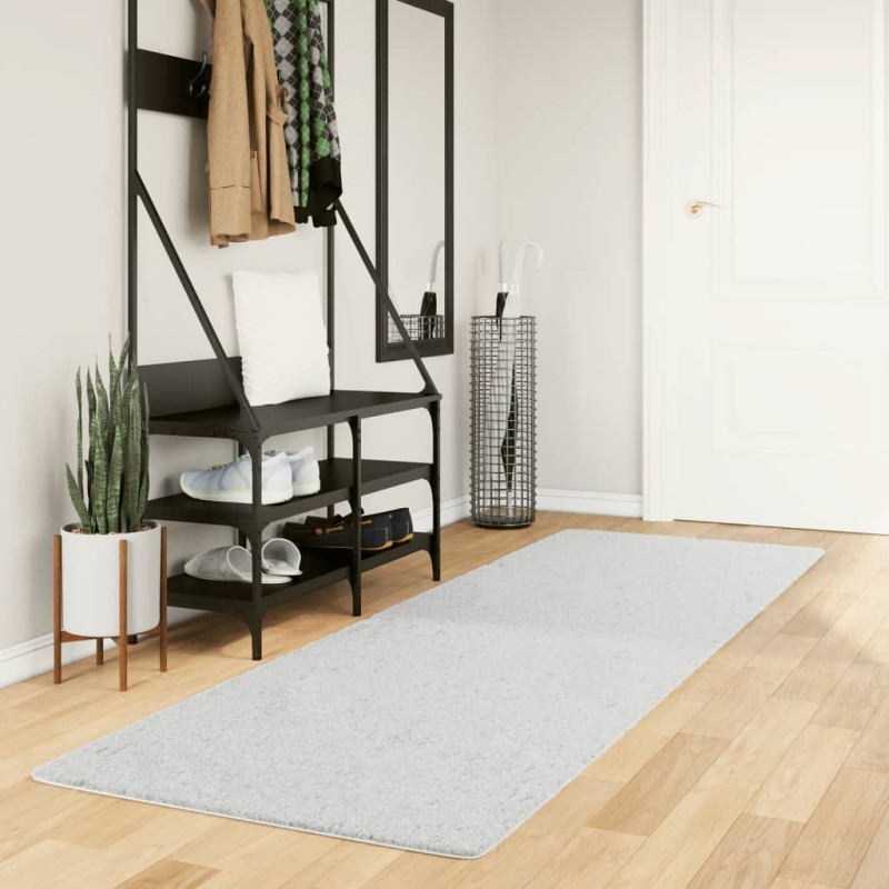 vidaXL Teppich OVIEDO Kurzflor Grau 80x250 cm vidaXL Teppich OVIEDO Kurzflor Grau 80x250 cm